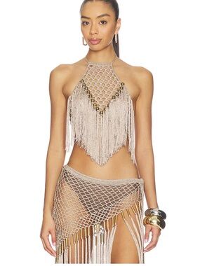 My Beachy Side Aria Crochet Fringe Set | Bronze | Size Small |